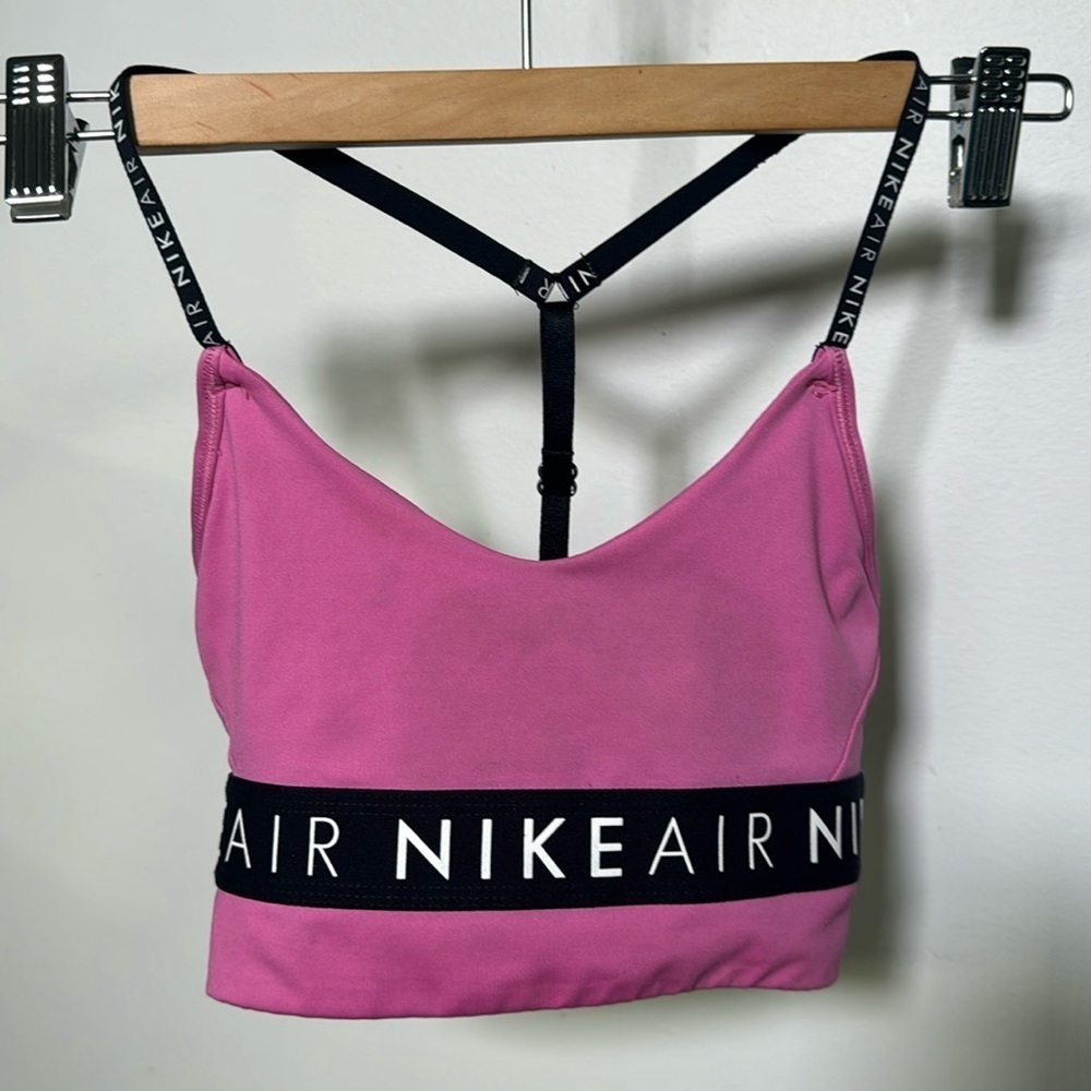 NEW NIKE AIR INDY AIR GRAPHIC SPORTS BRA  LONGLINE SUPPORTIVE UNDERBAND SIZE XS